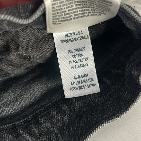 AGOLDE Black Distressed Pinch Waist Skinny High Rise Stretch Jeans size 27 - Picture 10 of 12